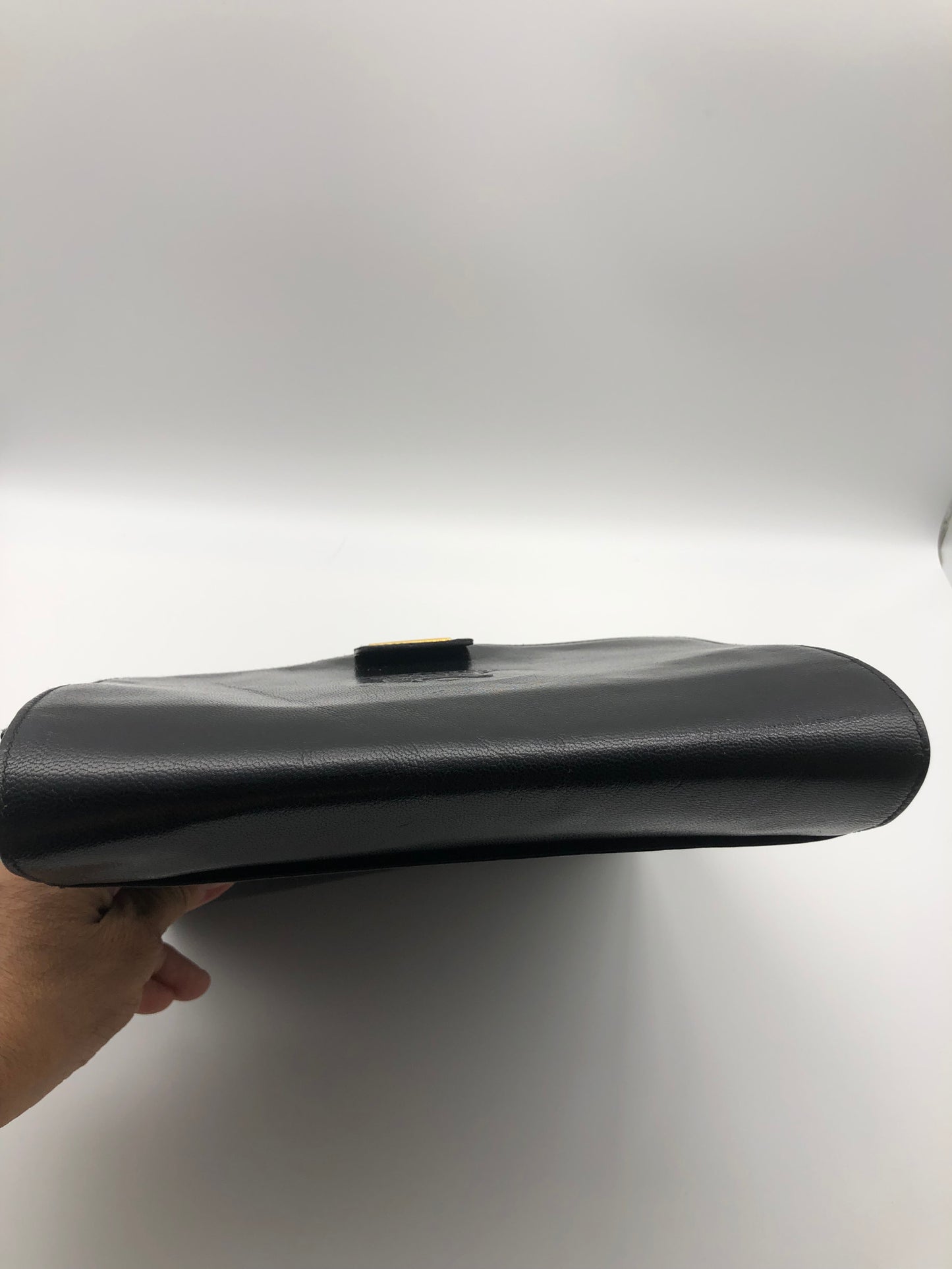 Authentic Celine Vintage Horse Carriage Black Leather Shoulder Bag