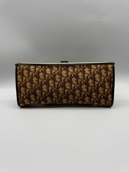 Authentic Vintage Dior Brown Trotter Long Clutch