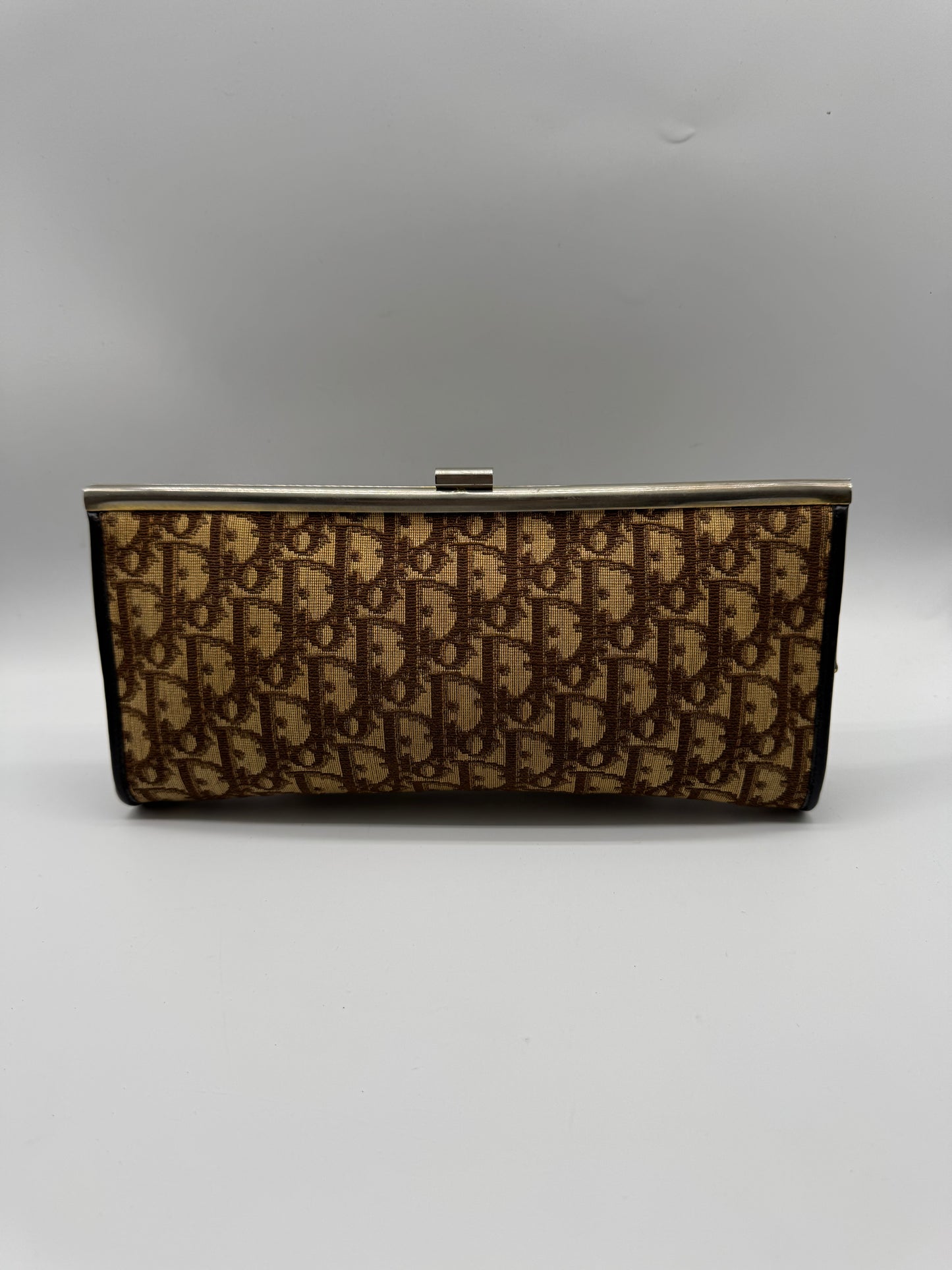 Authentic Vintage Dior Brown Trotter Long Clutch