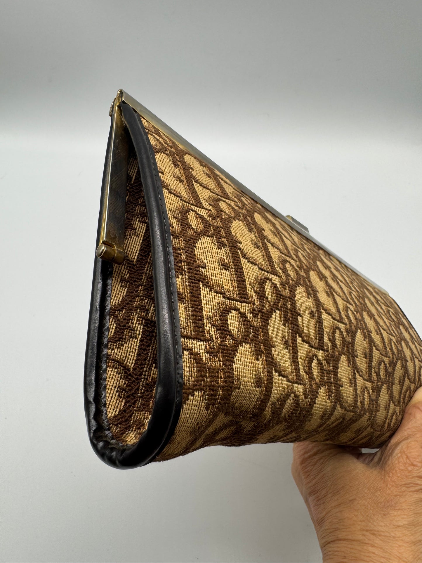 Authentic Vintage Dior Brown Trotter Long Clutch