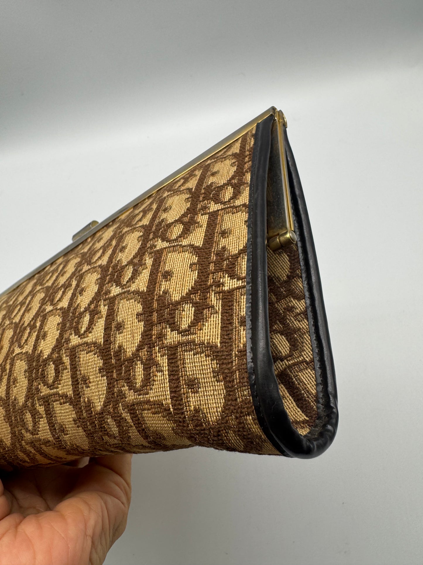 Authentic Vintage Dior Brown Trotter Long Clutch
