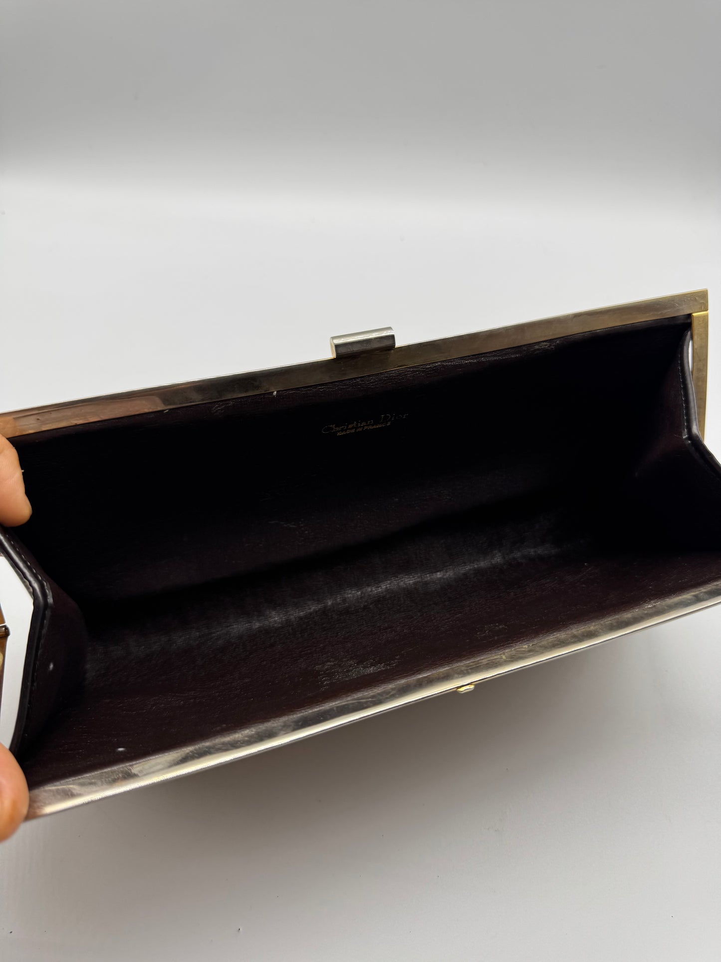 Authentic Vintage Dior Brown Trotter Long Clutch