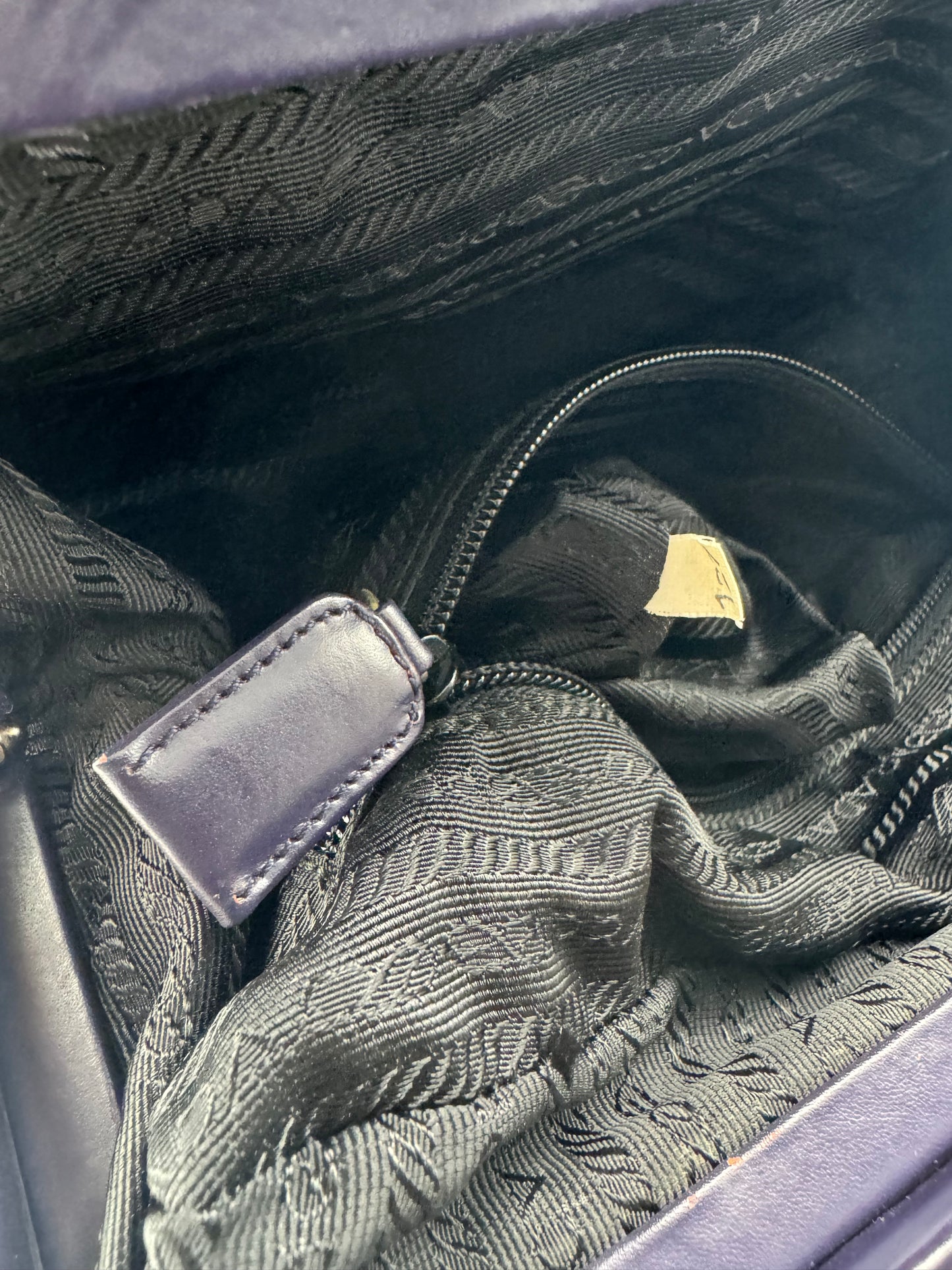 Authentic Prada Dark Purple Leather Handbag