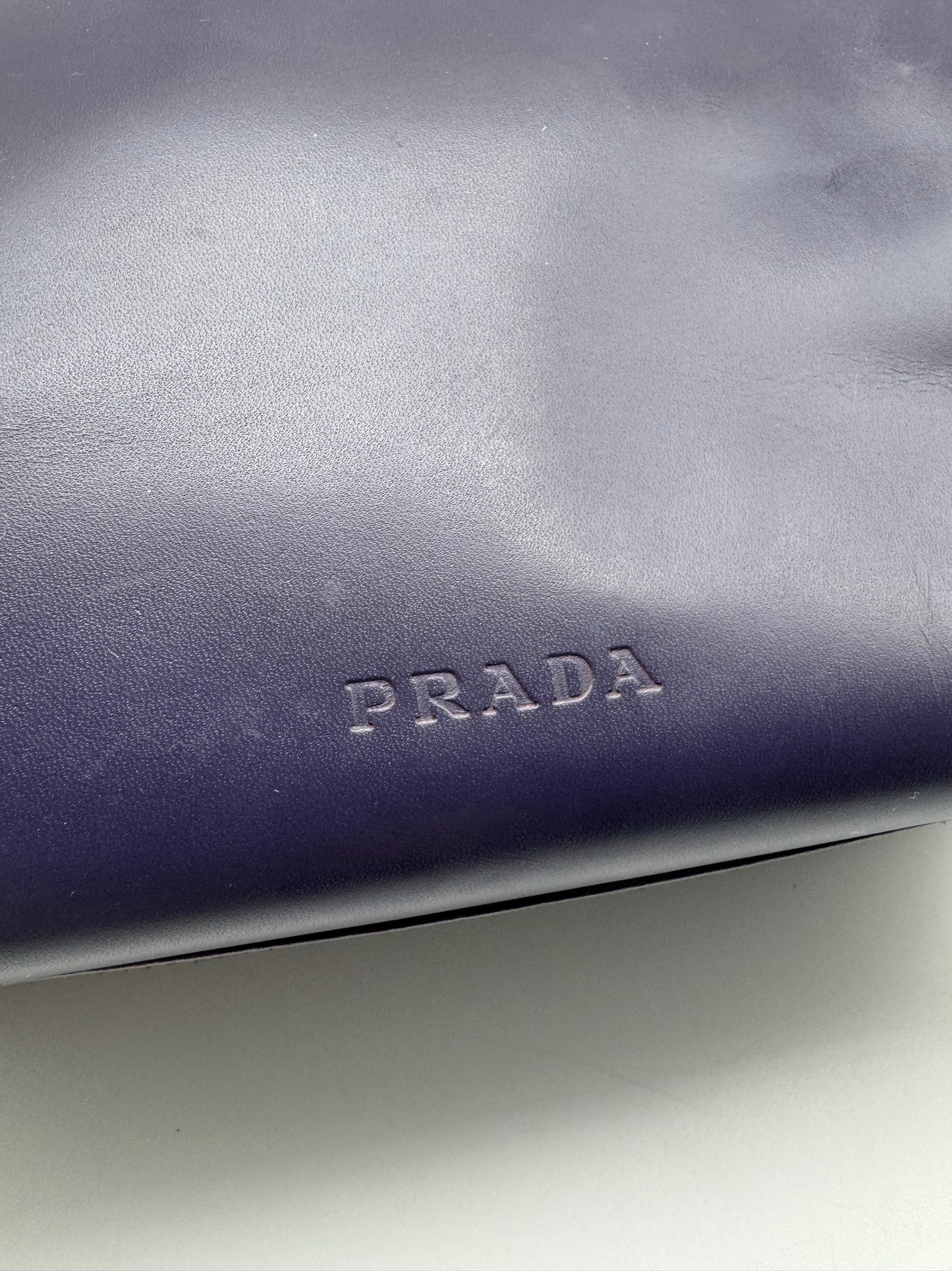 Authentic Prada Dark Purple Leather Handbag