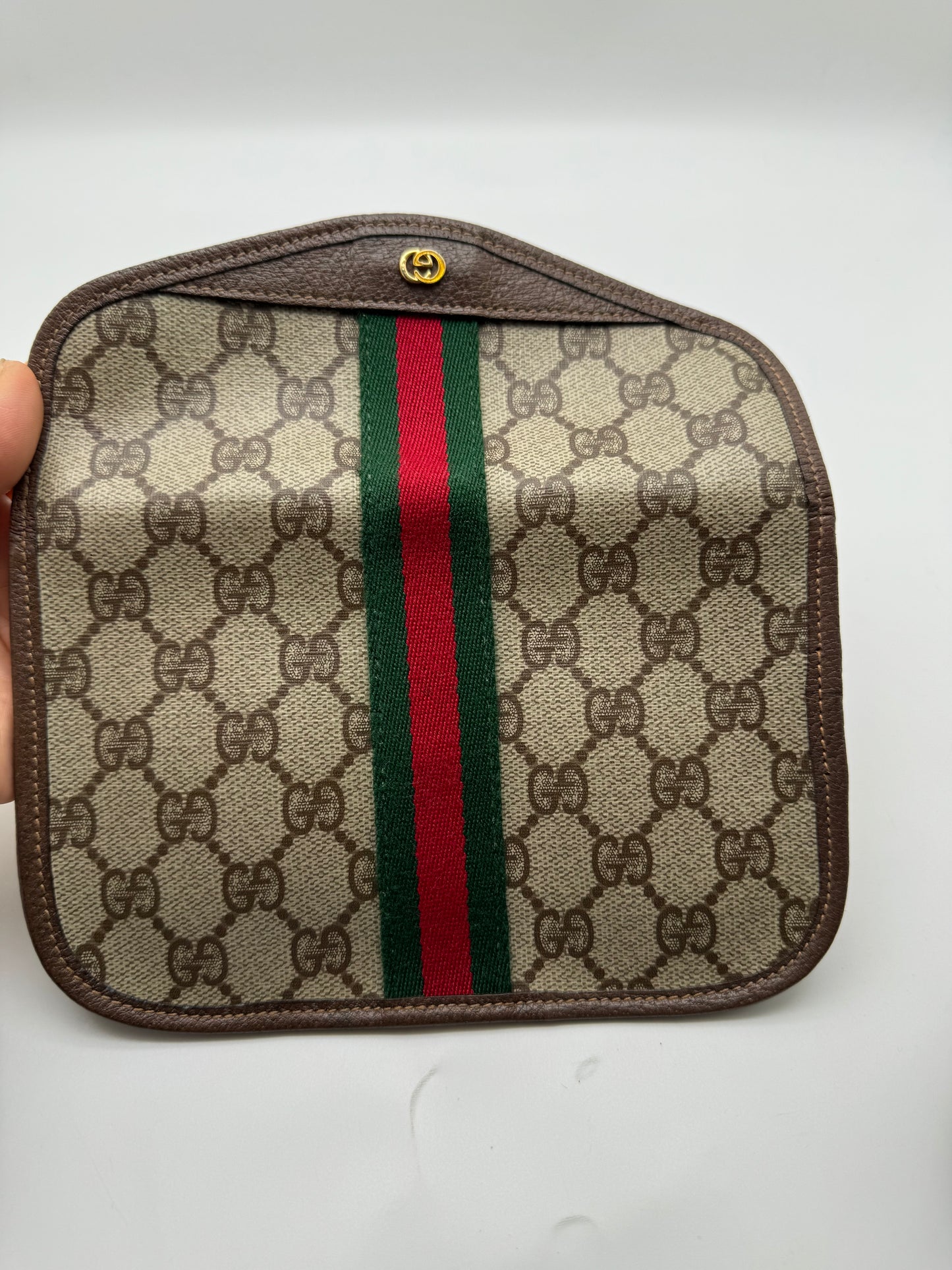 Authentic GUCCI Vintage Mini Clutch Sherry Line Added Strap Crossbody Bag