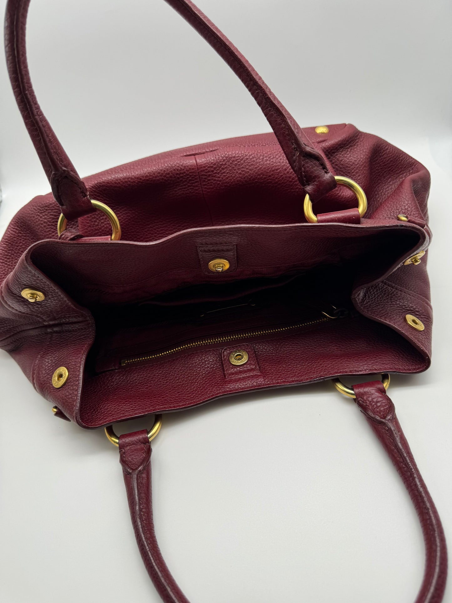 Authentic Prada Bordeaux Red Leather Shoulder Handbag