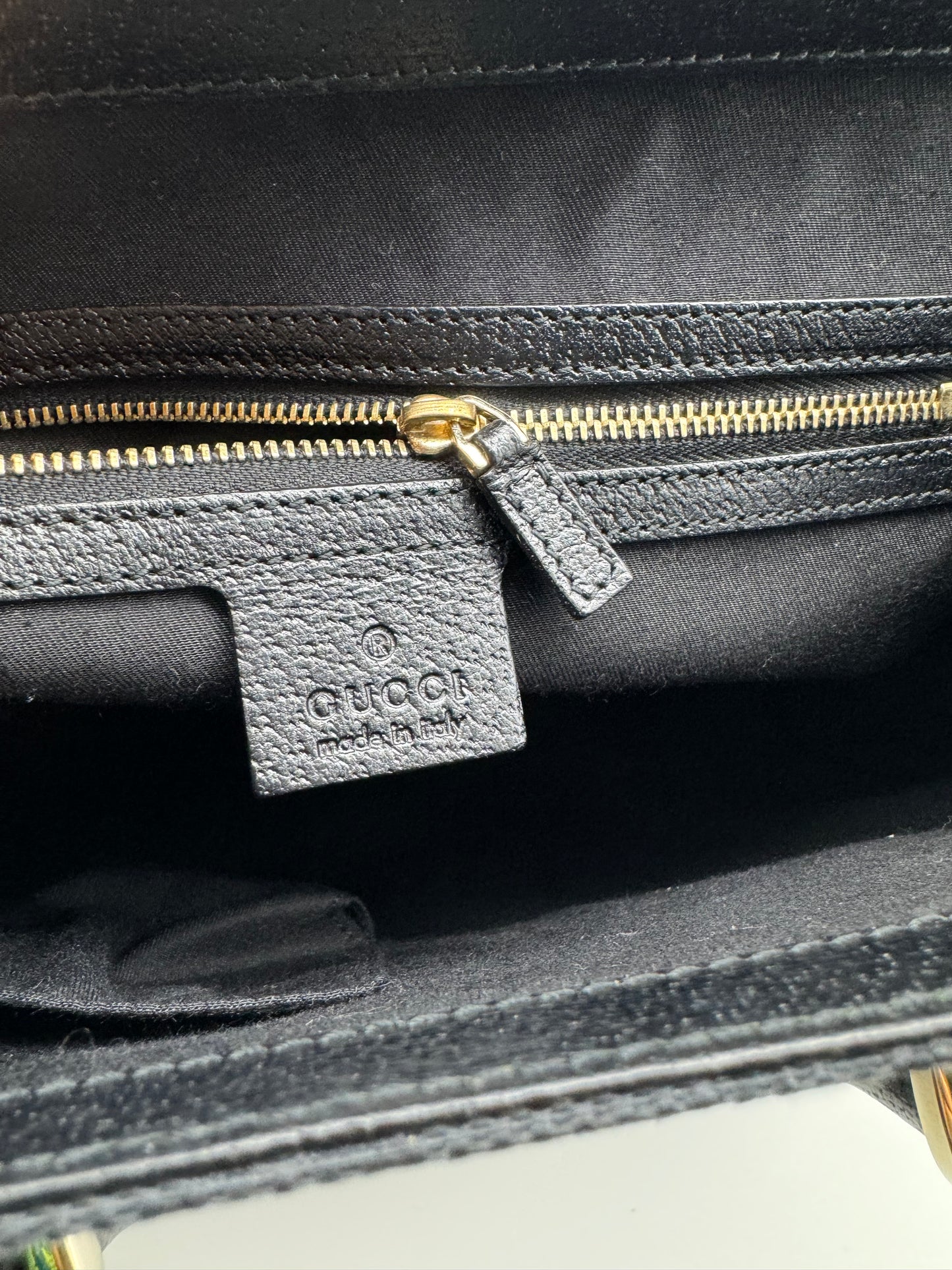 Authentic GUCCI Black GG Monogram Canvas Tote Handbag