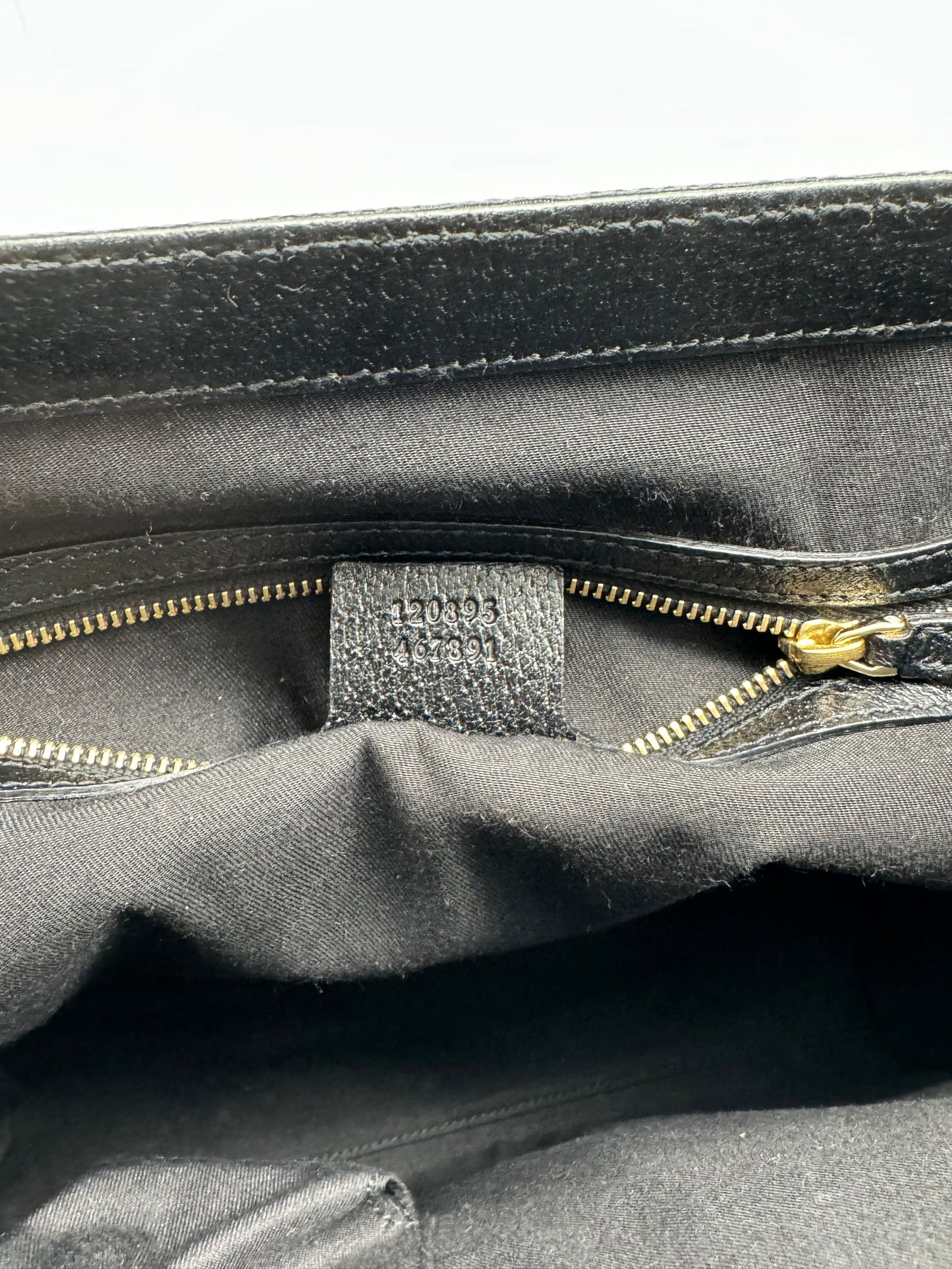 Authentic GUCCI Black GG Monogram Canvas Tote Handbag