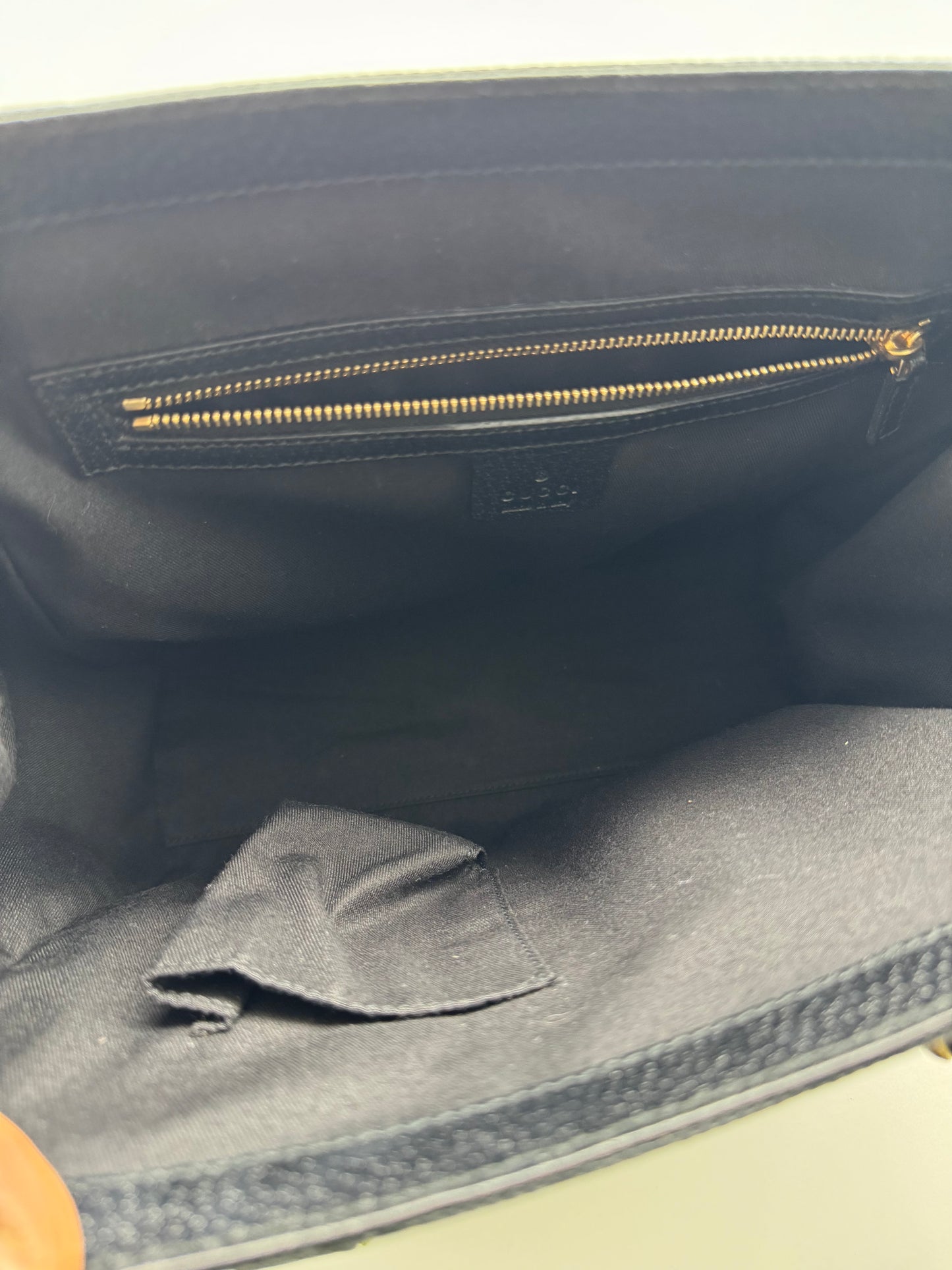 Authentic GUCCI Black GG Monogram Canvas Tote Handbag