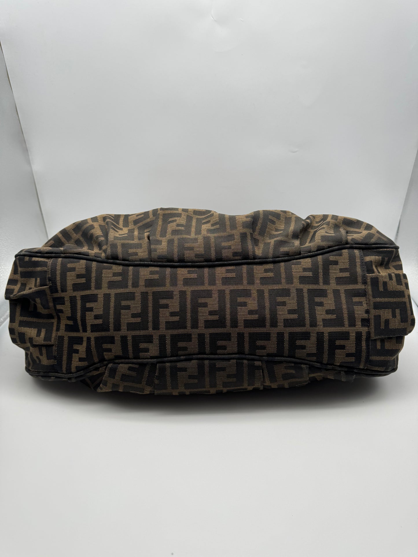 Authentic Fendi Mia Brown FF Zucca Large Tote Handbag