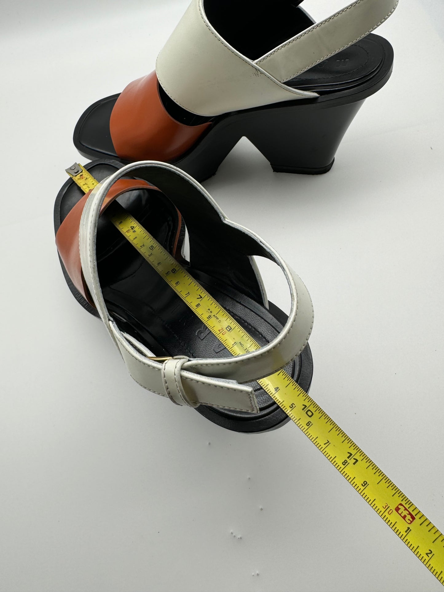 Authentic Marni Shoes White & Orange High Heel Sandals 38.5
