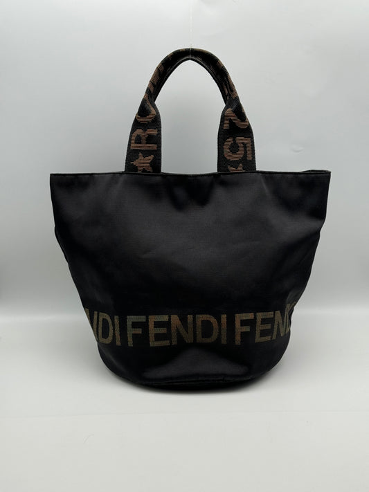 Authentic Fendi Black Cloth Small Tote