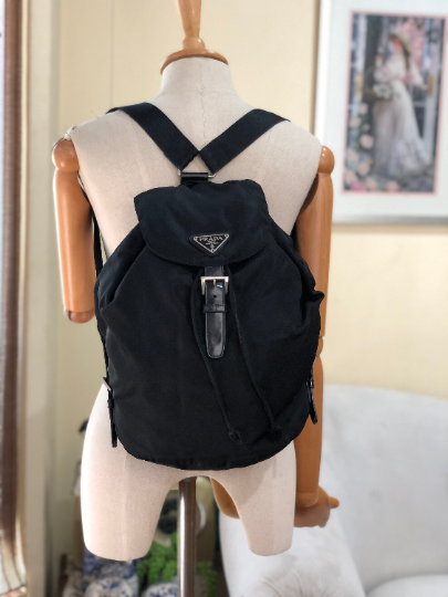 Authentic Prada Medium Black Nylon Backpack