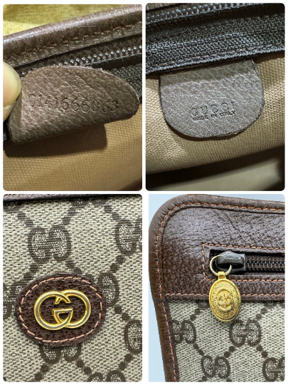 Authentic GUCCI Clutch Brown Monogram Added Strap Shoulder Bag